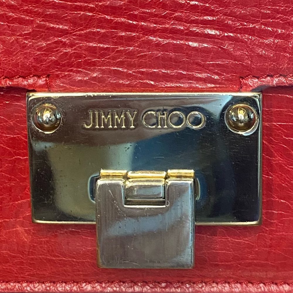JIMMY CHOO REBEL RED LEATHER SHOULDER/CROSSBODY BAG - Picture 4 of 15